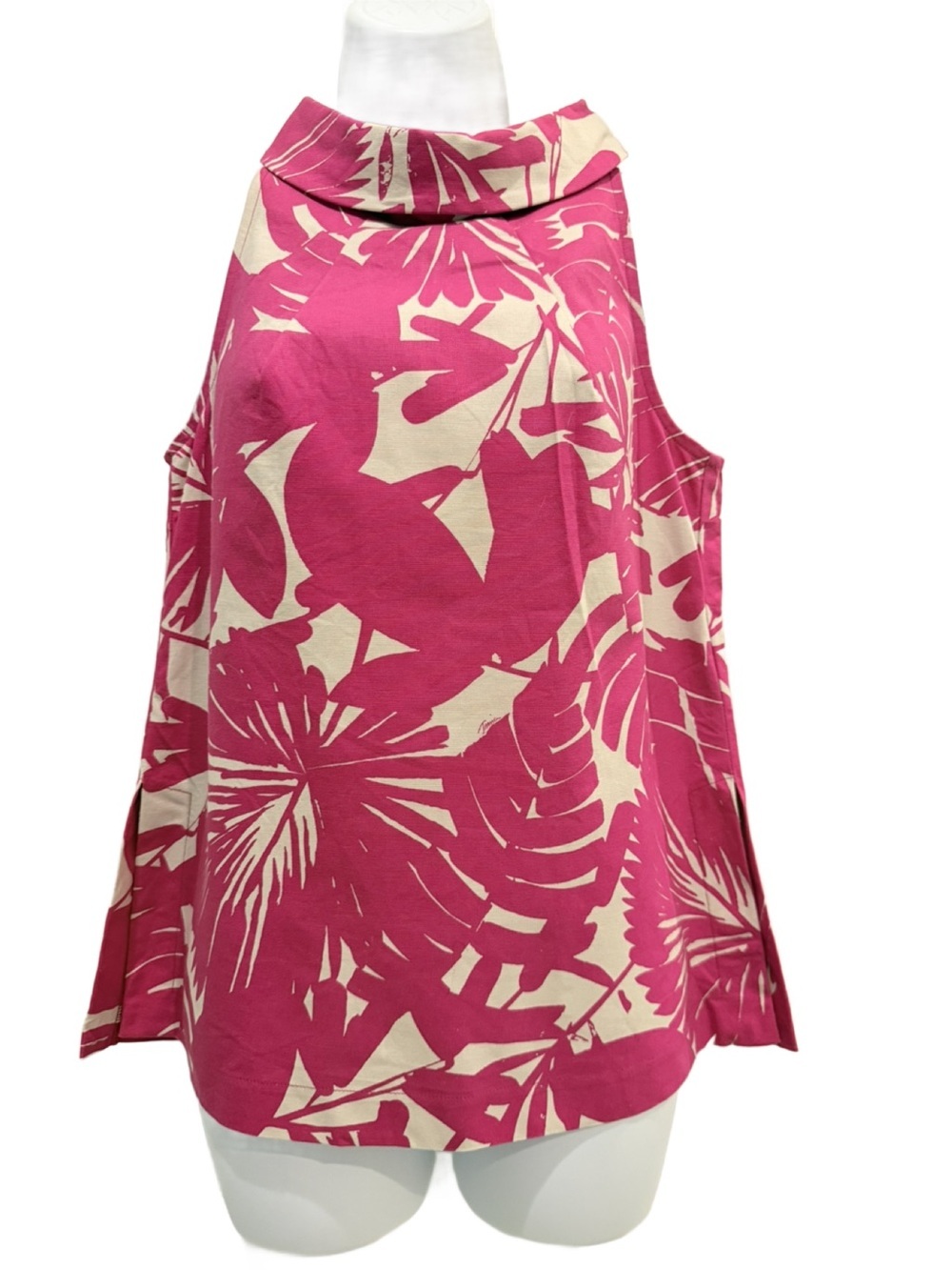Trina Turk Sleeveless Pink Tropical Print Top. Small